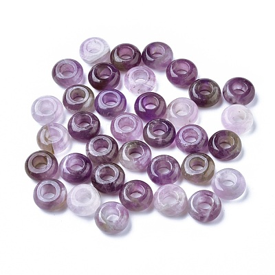 Natural Amethyst European Beads G-G740-12x6mm-13-1