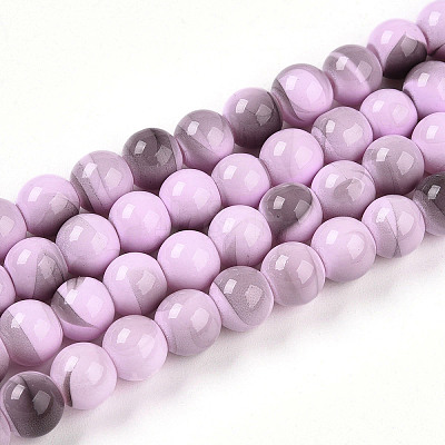 Baking Paint Glass Beads Strands DGLA-N013-8mm-08-1