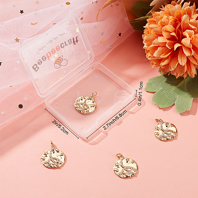 6Pcs Brass Micro Pave Clear Cubic Zirconia Pendants KK-BBC0004-78-1