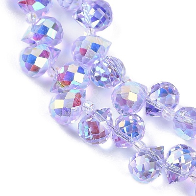 Electroplate Glass Beads Strands EGLA-D030-17V-1