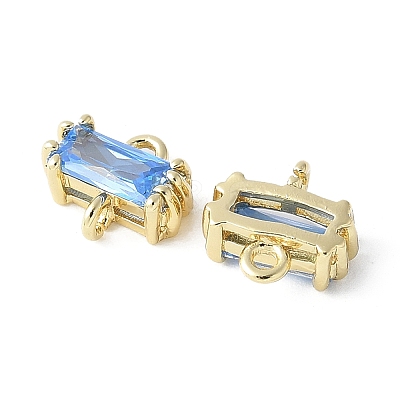 Brass Pave Cubic Zirconia Connector Charms KK-F892-53G-03-1