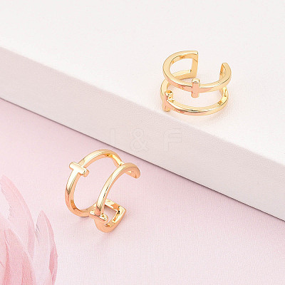 Brass Cuff Earrings KK-T074-44G-1
