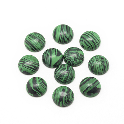 Synthetic Malachite Cabochons G-R416-12mm-38-1