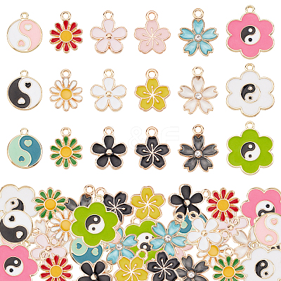 72Pcs 18 Style Alloy Enamel Charms ENAM-PH0001-91-1