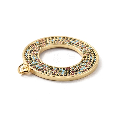 Rack Plating Brass Micro Pave Colorful Cubic Zirconia Pendants KK-F852-17G-03-1