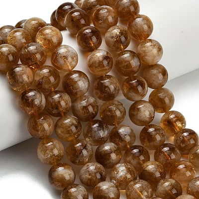Heated Natural Citrine Beads Strands G-L642-B17-12mm-1