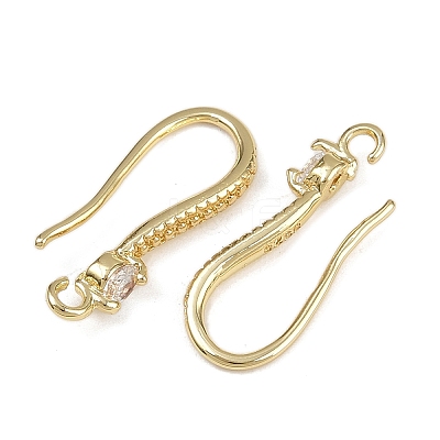 Brass Micro Pave Cubic Zirconia Earring Hooks KK-A257-14G-1