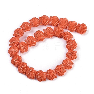 Synthetic Coral Dyed Carved Beads Strands CORA-K009-05B-02-1