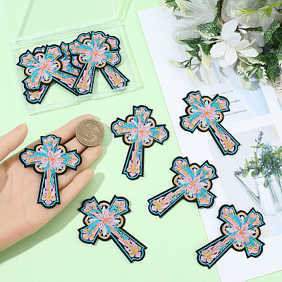 10Pcs Computerized Embroidery Cloth Self Adhesive Patches DIY-GF0011-73A-1