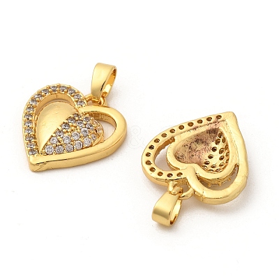 Brass Micro Pave Cubic Zirconia Pendants KK-G533-24G-1