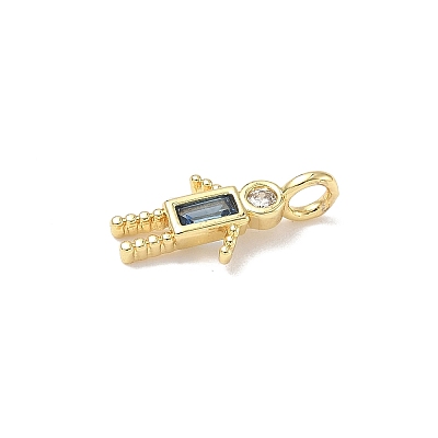 Brass Micro Pave Cubic Zirconia Pendants ZIRC-I356-17G-A08-1