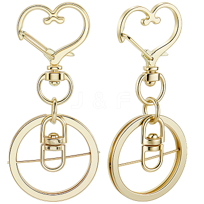 18Pcs Alloy Swivel Keychain Clasps KEYC-SP0001-48B-G-1