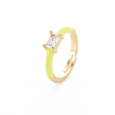 Brass Enamel Cuff Rings RJEW-T016-23F-NF-1