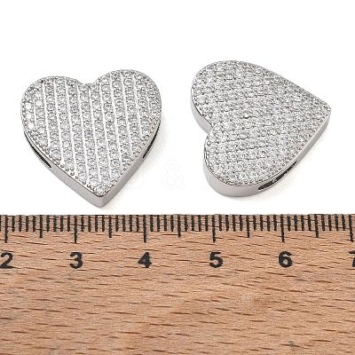 Rack Plating Brass Micro Pave Cubic Zirconia Slide Charms CU-CBA01AA-27P-1
