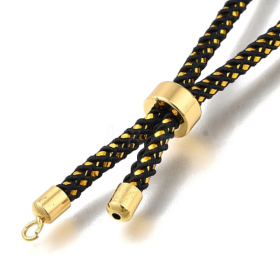 Braided Cotton Cord Slider Bracelet Making MAK-R001-01G-08-1