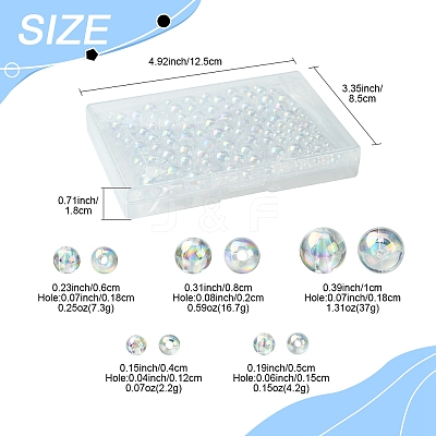 350Pcs 5 Styles Transparent Acrylic Beads MACR-FS0001-91-1