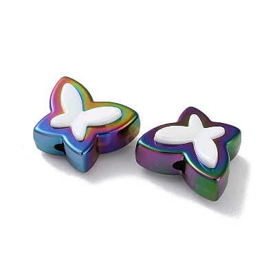 UV Plating Rainbow Iridescent Acrylic Beads OACR-H112-19D-1
