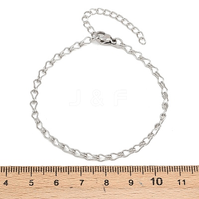 201 Stainless Steel Bulb Link Chains Chain Bracelets for Women BJEW-G767-01B-P-1