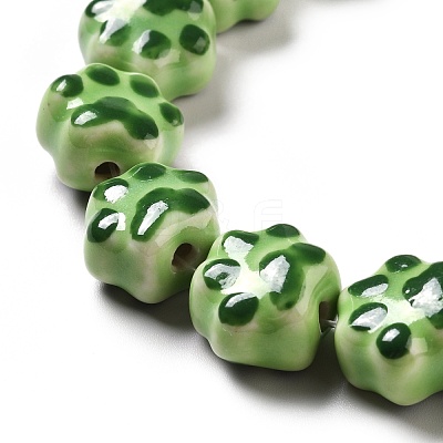 Handmade Printed Porcelain Beads PORC-F005-02E-1
