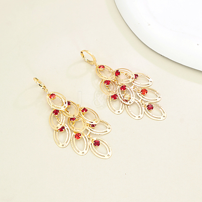 Brass Oval Tassel Hoop Earrings CQ4366-1