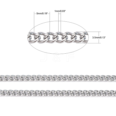 Tarnish Resistant 304 Stainless Steel Curb Chains CHS-R008-01-1