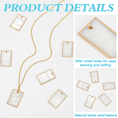 6Pcs Natural Freshwater Shell Pendants BSHE-BC0001-20B-1