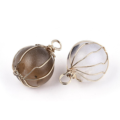 Natural Druzy Geode Agate Pendants G-N326-51-1