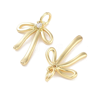 Rack Plating Brass Clear Cubic Zirconia Pendants KK-M293-16G-1