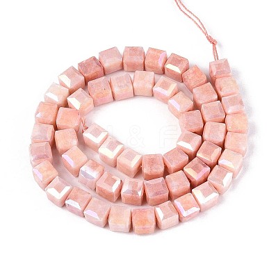 Anti-Tarnish Electroplate Glass Beads Strands GLAA-T025-8mm-10I-1