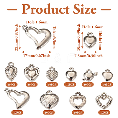 100Pcs 10 Style Acrylic Pendants FIND-TA0002-61-1