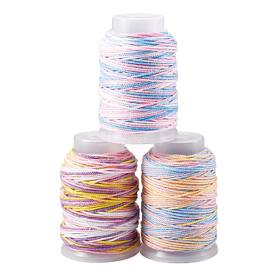 3 Rolls 3 Colors Segment Dyed Macrame Cotton Cord OCOR-TA0004-20A-1
