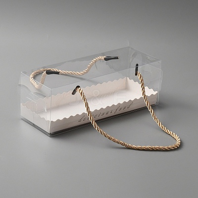 Portable Transparent Plastic Swiss Cake Roll Sandwich Holder Box CON-WH0095-13A-1