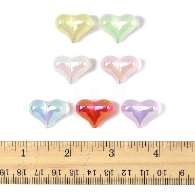 40Pcs UV Plating Rainbow Iridescent Transparent Acrylic Beads MACR-FS0002-19-1