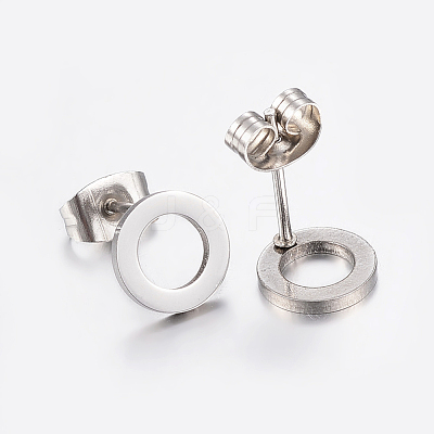Tarnish Resistant 304 Stainless Steel Ear Studs X-EJEW-E225-02P-1