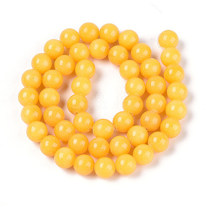Dyed Natural Mashan Jade Round Beads Strands G-T139-8mm-67A-1