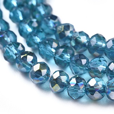 Electroplate Glass Faceted Rondelle Beads Strands EGLA-D020-3x2mm-43-1