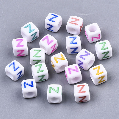 Opaque White Acrylic Beads SACR-R252-02-1