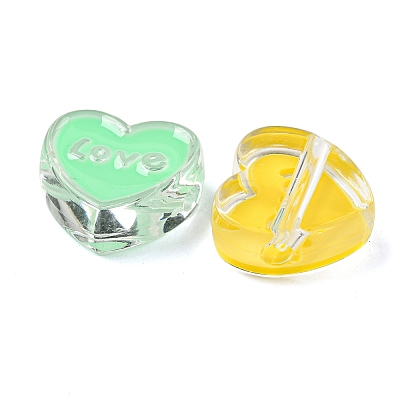 Transparent Acrylic Enamel Beads OACR-G039-12-1