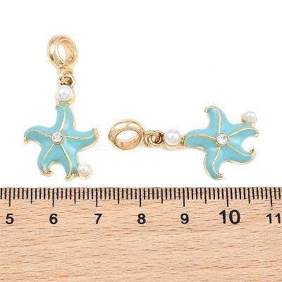 Alloy Enamel European Dangle Charms AL-CBAC2D3-01G-01-1