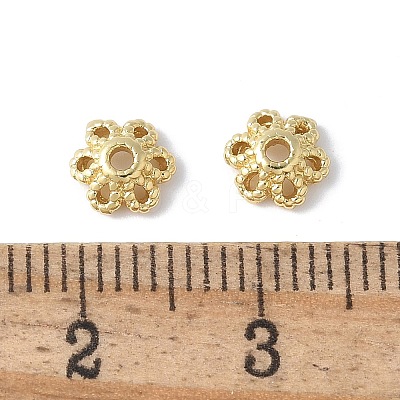 Flower Brass Bead Caps KK-F892-34G-01-1