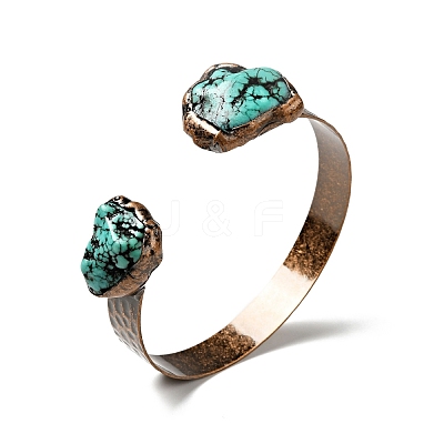 Natural Turquoise Irregular Nugget Open Cuff Bangle G-D468-12R-1
