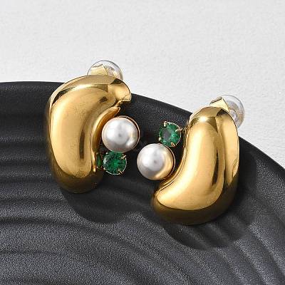 304 Stainless Steel Stud Earrings EJEW-R020-01G-02-1