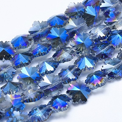 Electroplate Glass Beads Strands EGLA-F134-HP03-1