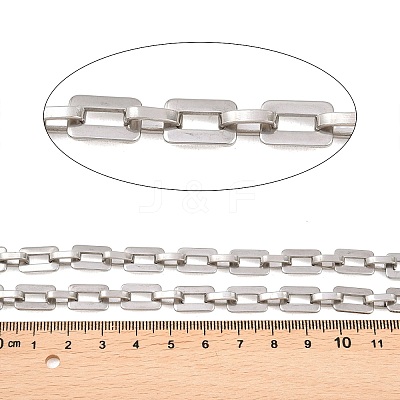 201 Stainless Steel Rectangle Link Chains CHS-F024-03B-P-1