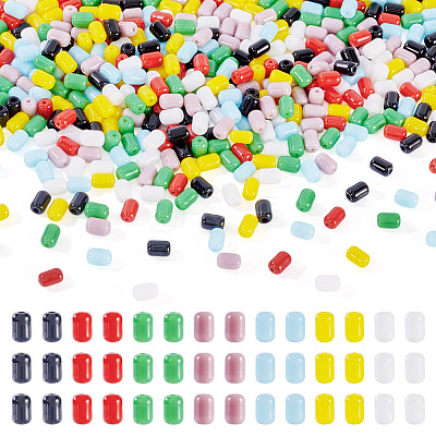 700Pcs 7 Colors Opaque Imitation Jade Glass Beads GLAA-TA0003-27-1
