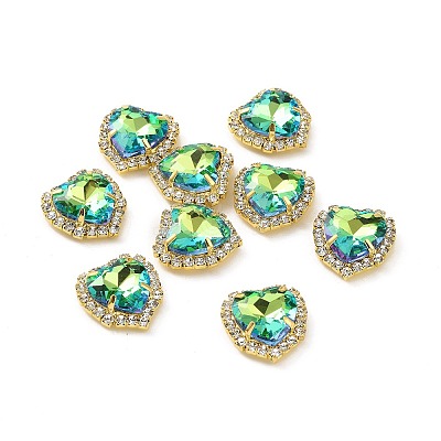 Heart Sew on Rhinestone DIY-E062-03G-05-1