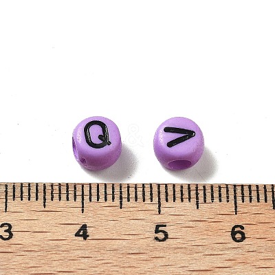 Opaque Acrylic Beads OACR-R005-02G-1