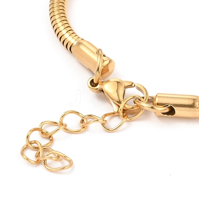 Unisex 304 Stainless Steel Round Snake Chain Bracelets BJEW-H541-02C-G-1