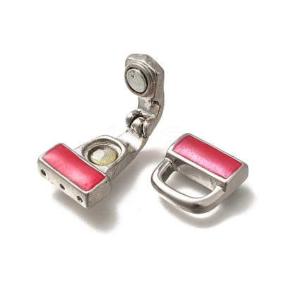 Brass Enamel Fold Over Clasps KK-M313-40P-02-1