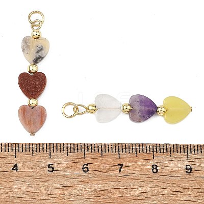 Natural & Synthetic Mixed Gemstone Pendants PALLOY-JF05724-01-1